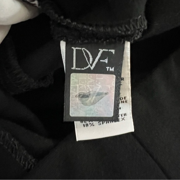 Diane Von Furstenberg Eyelet Pele Dress Short Sleeve Career White Black Sz 12 - Picture 8 of 10